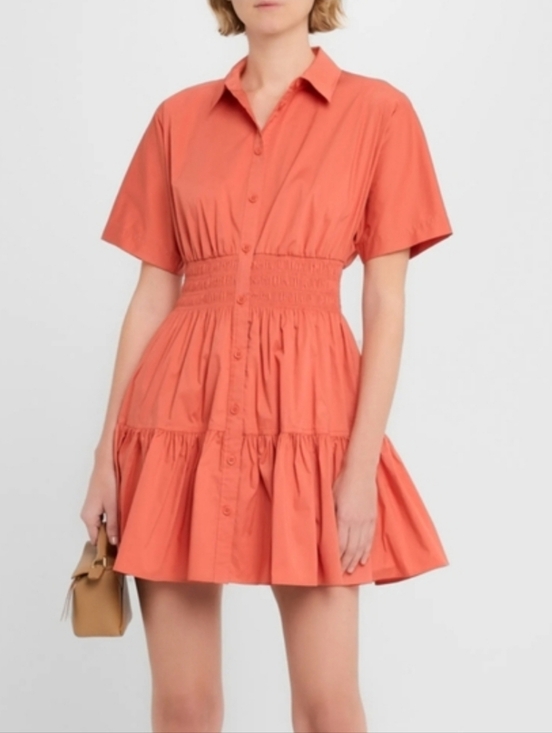 Veronica Beard Dresses & Skirts - VERONICA BEARD Shirt dressCotton-blend poplin Shirred Button Size 10